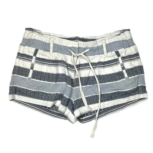 Lou Grey Shorts Lou Grey Womens Tie Waist Gray Striped